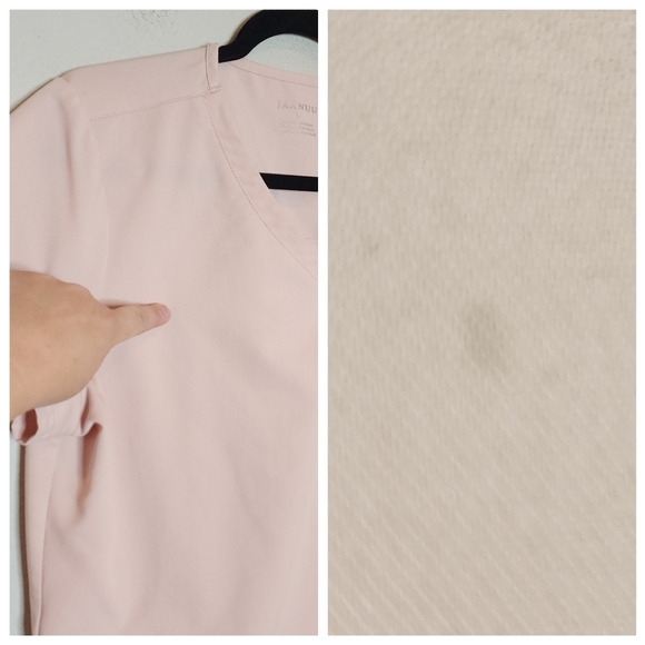 JAANUU 3-pocket V-Neck Pink Scrub Top women's size Large. - Picture 6 of 16